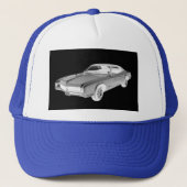 Schwarzweiss-Buick- RivieraPop-Kunst 1967 Truckerkappe (Vorderseite)
