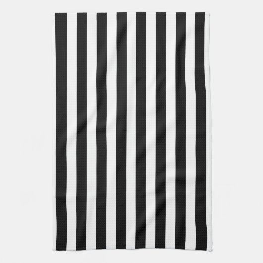 Schwarzweiss-Cabana-Streifen Geschirrtuch (Vertikal)
