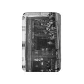 Schwarzweiss-Café in Montmartre, Paris Badematte (Vorderseite Vertikal)