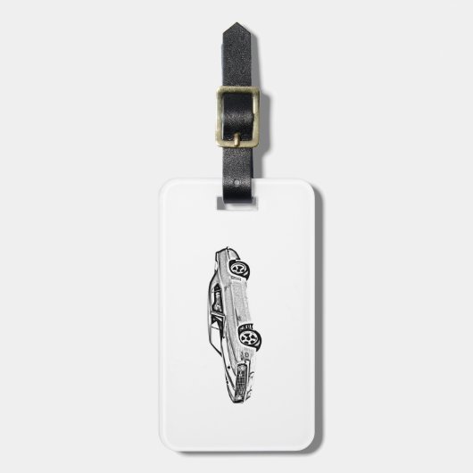 Schwarzweiss-Camaro Z28 Illustration 1969 Gepäckanhänger (Vorderseite vertikal)