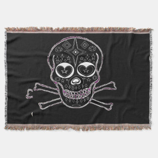 Schwarzweiss-candyskull Wurfswolldecke Decke