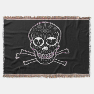 Schwarzweiss-candyskull Wurfswolldecke Decke