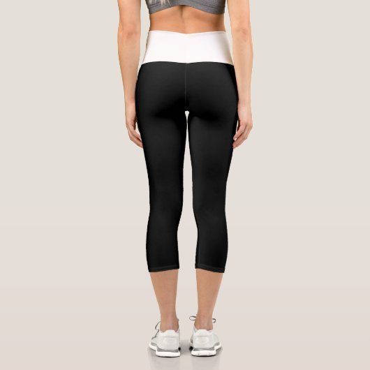 Schwarzweiß Capri Leggings (Rückseite)
