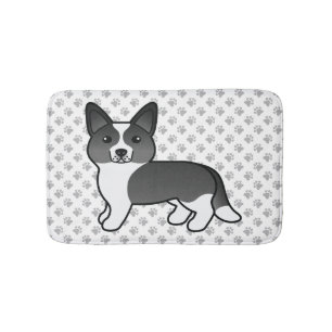 Schwarzweiß Cardigan Welsh Corgi Cartoon-Hund Badematte