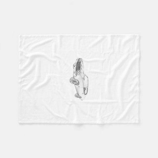 Schwarzweiss-Chevy Chevelle Muskel-Auto-Zeichnen Fleecedecke (Vorderseite (Horizontal))