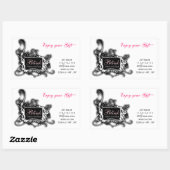 Schwarzweiß-Chic-Aufkleber für Unternehmen Rechteckiger Aufkleber (Blatt)