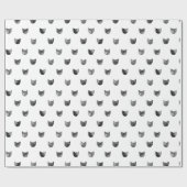 Schwarzweiss-Chic-niedliches Katzen-Muster Geschenkpapier (Flach)