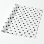 Schwarzweiss-Chic-niedliches Katzen-Muster Geschenkpapier (Ungerollt)