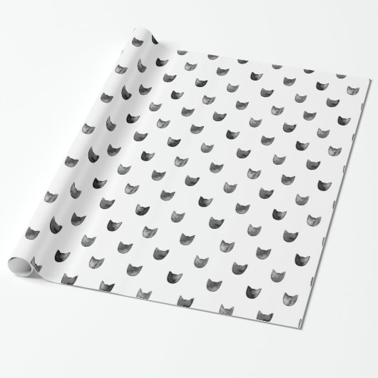 Schwarzweiss-Chic-niedliches Katzen-Muster Geschenkpapier (Ungerollt)