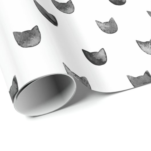 Schwarzweiss-Chic-niedliches Katzen-Muster Geschenkpapier (Rolleneckpunkt)