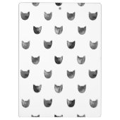 Schwarzweiss-Chic-niedliches Katzen-Muster Klemmbrett (Rückseite)