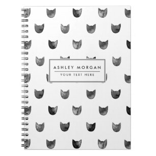 Schwarzweiss-Chic-niedliches Katzen-Muster Notizblock