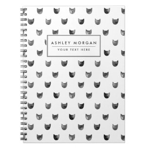 Schwarzweiss-Chic-niedliches Katzen-Muster Notizblock