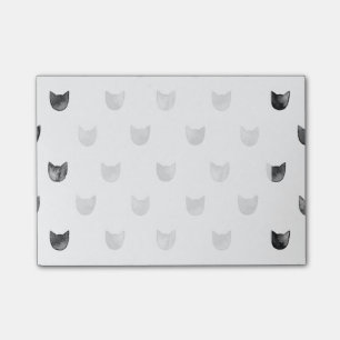 Schwarzweiss-Chic-niedliches Katzen-Muster Post-it Klebezettel