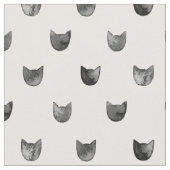 Schwarzweiss-Chic-niedliches Katzen-Muster Stoff (Nahaufnahme)