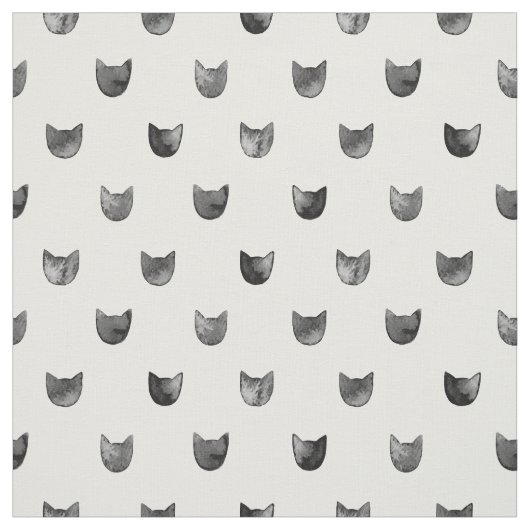 Schwarzweiss-Chic-niedliches Katzen-Muster Stoff (Muster)