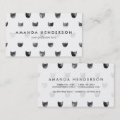 Schwarzweiss-Chic-niedliches Katzen-Muster Visitenkarte (Vorne/Hinten)