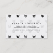 Schwarzweiss-Chic-niedliches Katzen-Muster Visitenkarte (Rückseite)