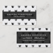 Schwarzweiss-Chic-niedliches Katzen-Muster Visitenkarte (Vorne/Hinten)