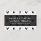 Schwarzweiss-Chic-niedliches Katzen-Muster Visitenkarte (Rückseite)