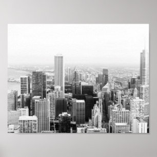 Schwarzweiß Chicago Illinois Poster