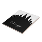 Schwarzweiss-Chicago-Skyline Fliese (Seite)
