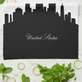 Schwarzweiss-Chicago-Skyline Handtuch (Gefaltet)