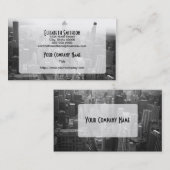 Schwarzweiss-Chicago-Skyline Visitenkarte (Vorne/Hinten)