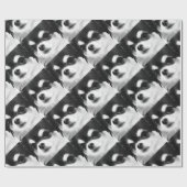 Schwarzweiss-Chihuahua Geschenkpapier (Flach)