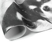 Schwarzweiss-Chihuahua Geschenkpapier (Rolleneckpunkt)