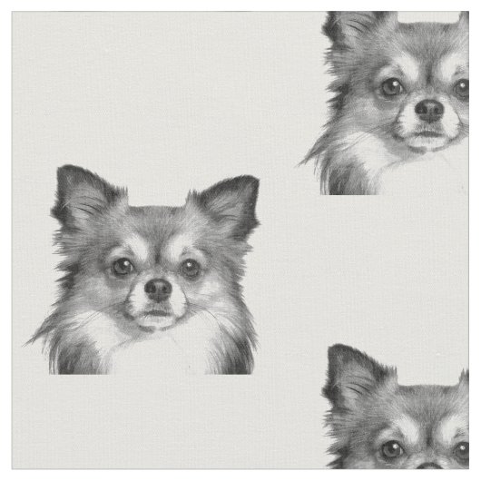 Schwarzweiss-Chihuahua Stoff (Nahaufnahme)