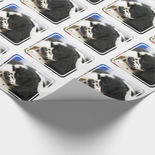 Schwarzweiss-Cocker spaniel Geschenkpapier (Ecke)