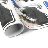 Schwarzweiss-Cocker spaniel Geschenkpapier (Rolleneckpunkt)