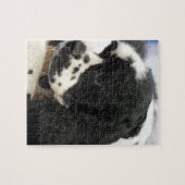 Schwarzweiss-Cocker spaniel-Puzzlespiel Puzzle (Horizontal)