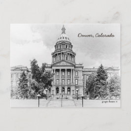 Schwarzweiß, Colorado Staat Hauptstadt Bldg #1 Postkarte