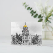 Schwarzweiß, Colorado Staat Hauptstadt Bldg #2 Postkarte (Stehend Vorderseite)