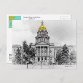 Schwarzweiß, Colorado Staat Hauptstadt Bldg #2 Postkarte (Vorne/Hinten)