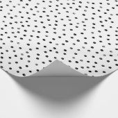 Schwarzweiss-Confetti-Punkte Geschenkpapier (Ecke)