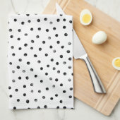 Schwarzweiss-Confetti-Punkte Handtuch (Viertel Falte)