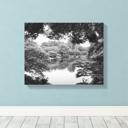 Schwarzweiß, cool, einzigartig Natur und See Leinwanddruck (Insitu (Holzboden))