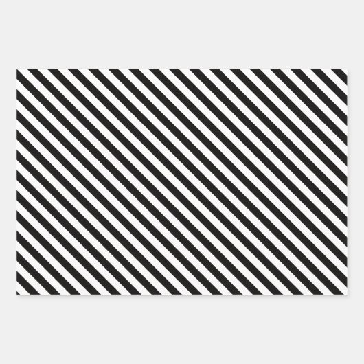 Schwarzweiß, cool gestreift geschenkpapier set (Vorderseite 3)