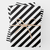 Schwarzweiß, cool gestreift geschenkpapier set (Beispiel)