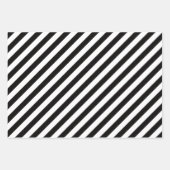 Schwarzweiß, cool gestreift geschenkpapier set (Vorderseite)