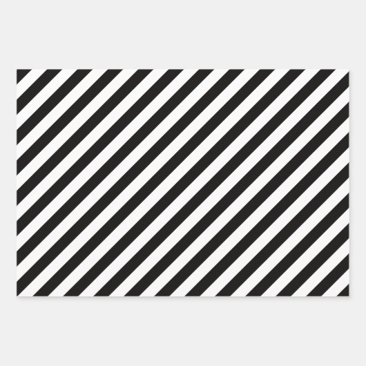 Schwarzweiß, cool gestreift geschenkpapier set (Vorderseite)