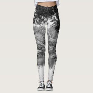 Schwarzweiss--, coole, einzigartige Natur und See Leggings