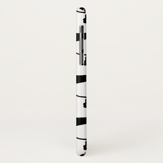 Schwarzweiss-Dackel-individueller Name Case-Mate iPhone Hülle (Hinten/Links)