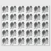 Schwarzweiss-Dahlie Geschenkpapier (Flach)