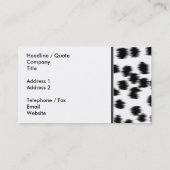 Schwarzweiss-Dalmatiner-Druck-Muster Visitenkarte (Rückseite)