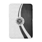 Schwarzweiß-Damasken und dynamische Linien Badematte (Vorderseite Vertikal)