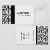 Schwarzweiss-Damast-berufliche Geschäfts-Karte Visitenkarte (Vorne/Hinten)